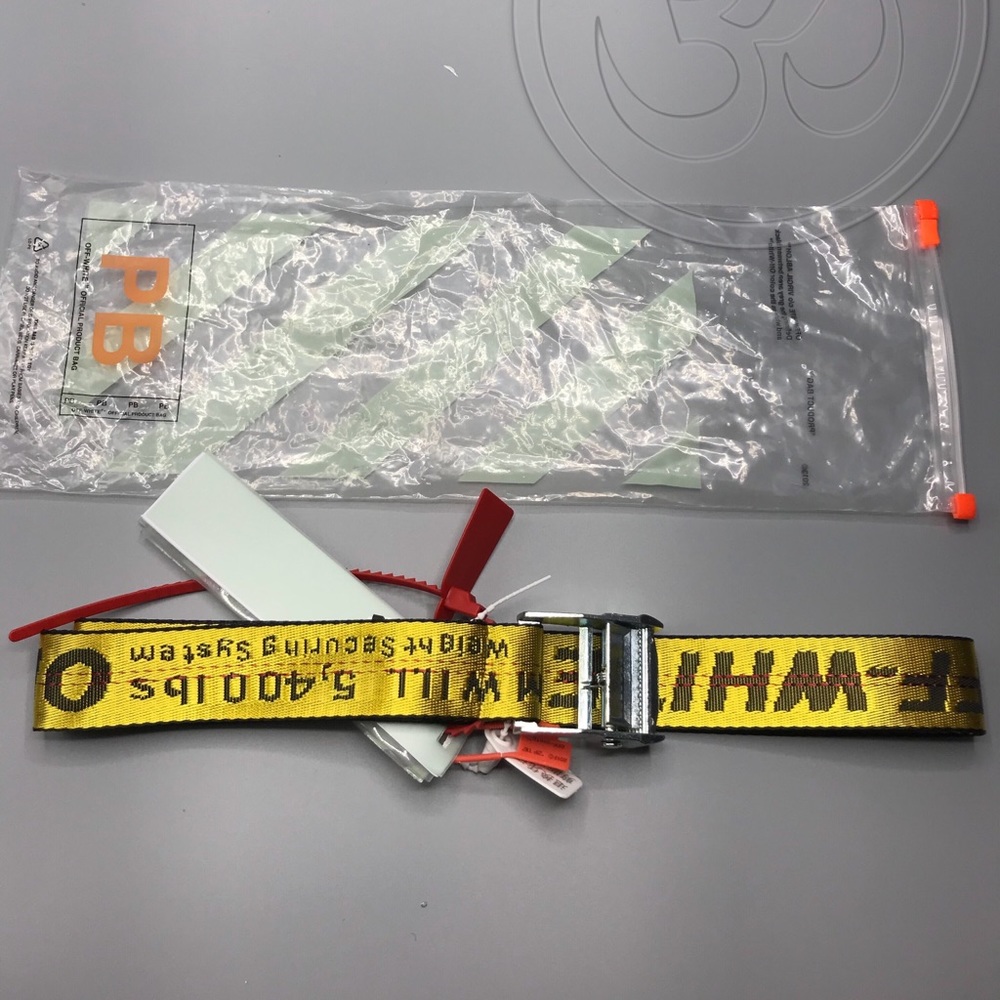 NWT Authentic Off White Industrial Tie Down Belt